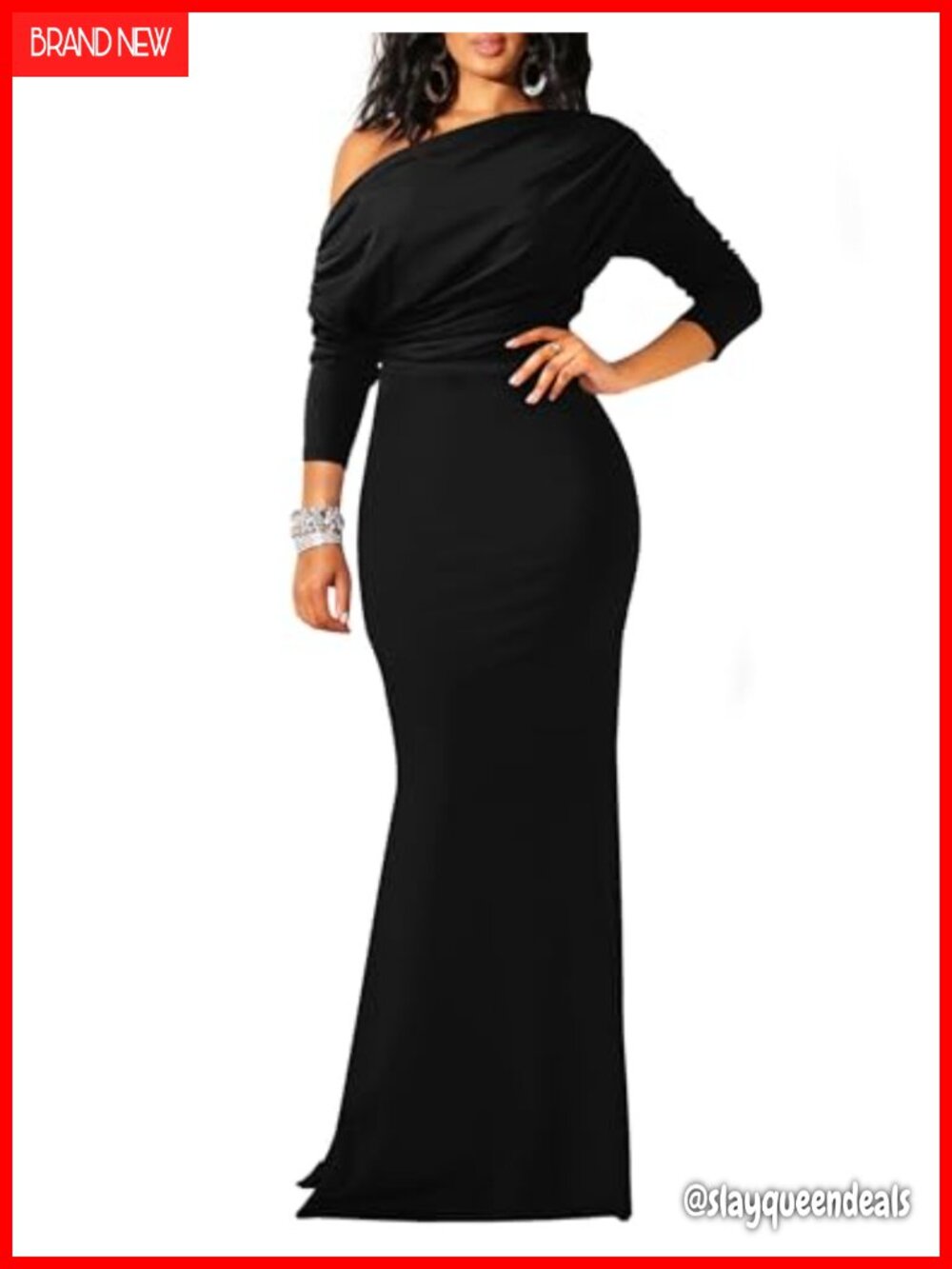 Women's Long Sleeve Off Shoulder Mermaid Formal Dress